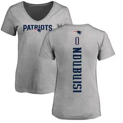 Haggai Ndubuisi New England Patriots Women's Backer V-Neck T-Shirt - Ash