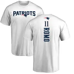 John Parker Romo New England Patriots Men's White by Backer T-Shirt -