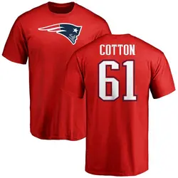 Lester Cotton New England Patriots Men's Red Name & Number Logo T-Shirt -