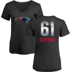 Lester Cotton New England Patriots Women's Black by Midnight Mascot T-Shirt -