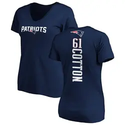 Lester Cotton New England Patriots Women's Navy Backer Slim Fit T-Shirt -