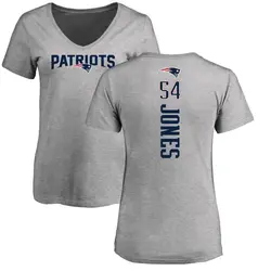 Truman Jones New England Patriots Women's Backer V-Neck T-Shirt - Ash